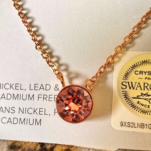 Aura Rose Gold Necklace with Swarovski Crystal